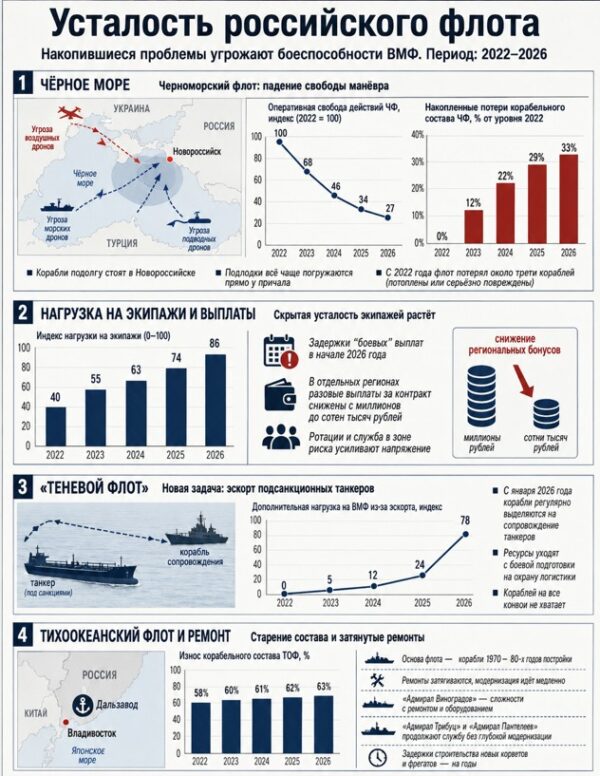 Усталость российского флота: накопившиеся проблемы угрожают боеспособности ВМФ РФ